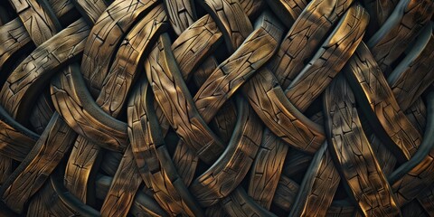 Braided rope texture background patern Generative AI - obrazy, fototapety, plakaty