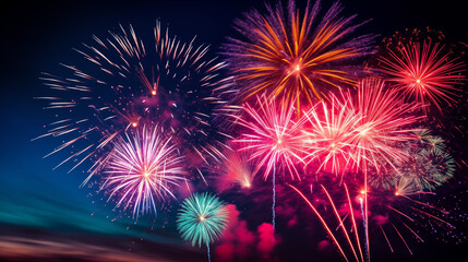 Fototapeta na wymiar A lively Fourth of July fireworks