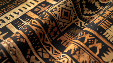 Intricate Tribal Patterns on Textured Fabric