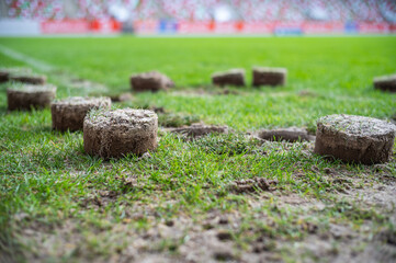 repair of turf at the football field
