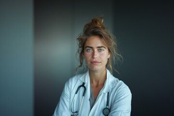 Woman doctor, portrait, considerate, beautiful
