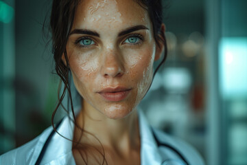 Woman doctor, portrait, considerate, beautiful