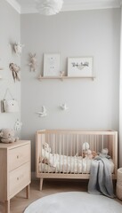 Fototapeta na wymiar Scandinavian-style background of a cozy nursery