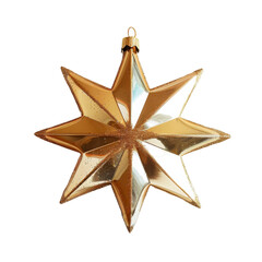 Fototapeta premium Gleaming Gold Star Christmas Ornament Captured