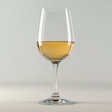 cup of white wine with white backgrond.  Concept restaurant and bar. 