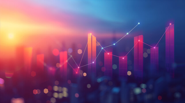 Business growth charts illustration.
