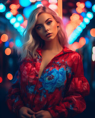 portrait of a woman in a nightclub
