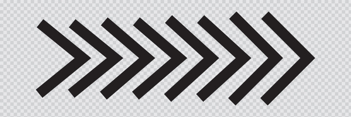 Arrow icons group. Set of black arrows symbols with blend effect used in web and template. Chevron symbols. Vector isolated on white background. Eps10.