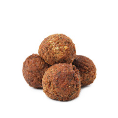 Delicious fried falafel balls isolated on white