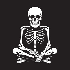 Skeleton Lounge Chair Vector Logo Bone Relaxation Chilling Skeleton Icon