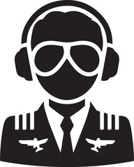 Pilot silhouette vector illustration