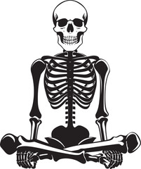 Bone Ease Chilling Vector Icon Skeleton Sanctuary Black Vector Chair Graphic