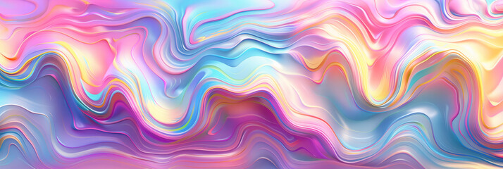 Swirling pastel colors creates a dreamlike abstract artwork, with soft waves of pink, blue, and...
