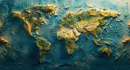 3D world map illustration