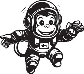 Astrochimp Adventures Vector Icon Cosmic Capuchin Quest Astronaut Logo