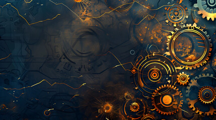 background with gears abstract Mechanical Background Stock Illustration,
From above technical texture of steampunk gears on dark brown background