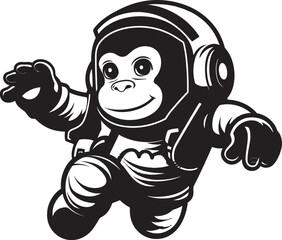 Spacefaring Simian Journey Logo Design Galactic Gorilla Venture Vector Icon