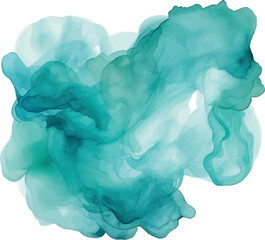 abstract watercolor stain  green on a transparent background	