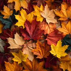 Naklejka na ściany i meble 3d photo of autumn background made with generative ai