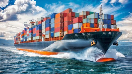 Eco friendly shipping in vibrant ocean promoting greener practices for a sustainable future.