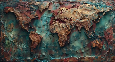 3D world map illustration	
