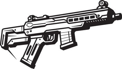 Electric Arsenal Cyber Icon Logo Virtual Shooter Black Vector Emblem