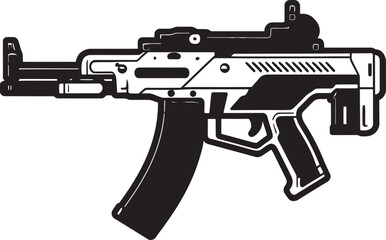 Nano Shooter Vector Weapon Graphic Robo Rifle Black Vector Emblem