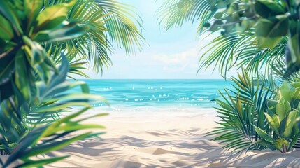 Fototapeta na wymiar Beautiful bright beach advertising background