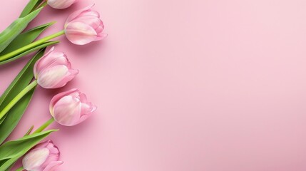 Fototapeta na wymiar pink background with pink tulips