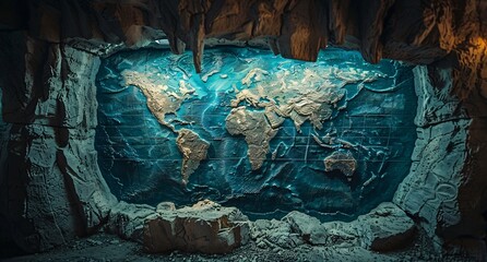 3D world map illustration 
