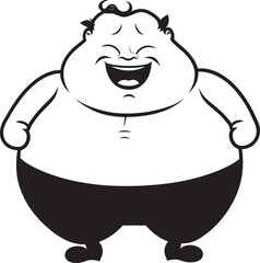 Pudgy Profile Graphic Design Icon Rotund Representation Vector Emblem Badge