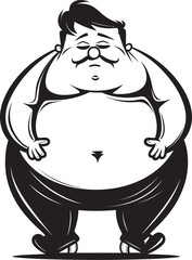 Bulky Badge Vector Emblem Badge Pudgy Portrait Black Vector Logo Design