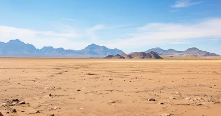 Fototapeten Desert landscape with mountains in the background © Voilla