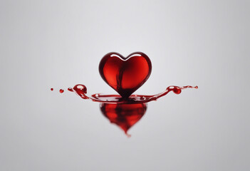 Heart shaped blood drop isolated on white background World blood donation, donor day and save life Blood donation concept. Give blood save up to three lives
