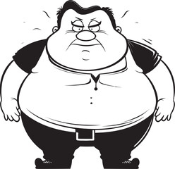 Bulky Badge Vector Graphic Logo Pudgy Profile Black Vector Emblem Design