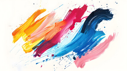 Abstract colorful watercolor brush stroke design,
3d wallpaper Colorful Abstract Brush Strokes on White Background 