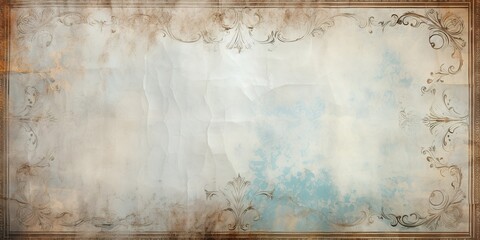 Vintage retro rustic antique old textured paper  with victorian rustic ornament frame background style