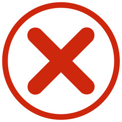 Obraz premium Wrong false incorrect cross icon transparent png 
