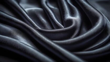 Fototapeta premium Wavy shiny gray silk drapery texture