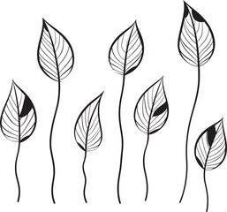 Artistic Flora Hand Drawn Logo Badge Natures Palette Black Vector Logo Design