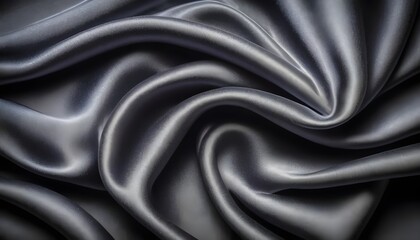 Fototapeta premium Wavy shiny gray silk drapery texture