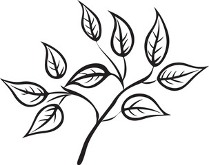 Leafy Lines Plant Leaves Emblem Icon Botanical Bliss Vector Leaf Badge