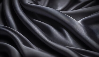 Fototapeta premium Wavy shiny gray silk drapery texture