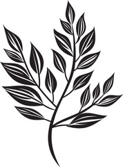 Leafy Sketches Hand Drawn Leaf Graphic Inked Leaves Black Vector Leaf Badge