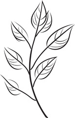 Organic Artistry Plant Leaves Graphic Icon Botanical Brushstrokes Vector Leaf Badge Emblem