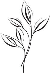 Leafy Harmony Plant Leaves Emblem Sketchy Greens Vector Logo Design