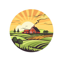 Landhaus Illustration Vektor Logo