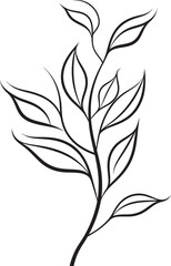 Greenery Impressions Vector Icon Botanical Ink Hand Drawn Symbol