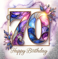 Vibrant 70th Birthday Universe Artistry Card