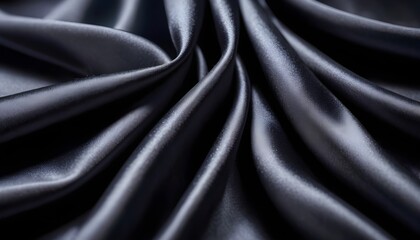 Fototapeta premium Mid dark gray silk texture, wavy, smooth